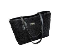 NVOQILIN Bolso de hombro de felpa de gran capacidad para viajes diarios, suave y cómodo, bolso casual para mujeres elegantes, bolsa de hombro de gran capacidad, Black, One Size