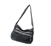 NVOQILIN Bolso de hombro de mezclilla para mujer, de gran capacidad, retro, correa ajustable, múltiples bolsillos, bolso de mano casual, marrón oscuro, One Size
