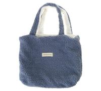 NVOQILIN Bolso de mano de lana de cordero de imitación de doble cara para otoño e invierno con gran capacidad y diseños de felpa suave para mujer, Gray, One Size