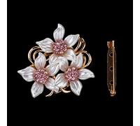 NVOQILIN Broche simple de aleación con hebilla para bufanda, con forma de flor, para mujer