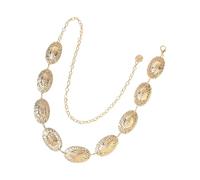 NVOQILIN Cadena de cintura con diseño geométrico de concha de mar, longitud ajustable, cinturón de cadena para mujeres y adolescentes, pantalones de vestir a la moda