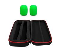 NVOQILIN Caja de almacenamiento para micrófono, caja de viaje doble para micrófono de mano con parabrisas para karaoke, accesorios de fiesta, funda de micrófono EVA, Green
