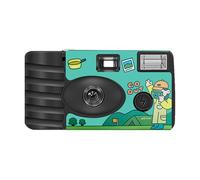 NVOQILIN Cámara de película retro desechable con 27 fotos integradas, fácil de operar para principiantes y viajeros al instante