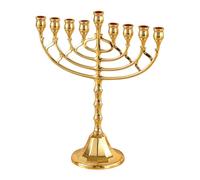NVOQILIN Candelabro de metal para menorá, 9 ramas, Hanukkah, menorahs, soportes judíos para Shabat, candelabro de tabernáculo