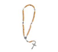 NVOQILIN Collar de rosario de cuentas de madera torcida, colgante para hombres y mujeres, suministros de meditación para oración unisex, Ordinary paragraph, madera