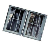 NVOQILIN Cortina de puerta de Halloween con diseño de fantasma, para ventana, fiesta, telón de fondo, tela de poliéster lavable