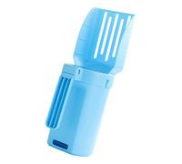 NVOQILIN Cucharas multiusos para gatos con mango de cubo de basura integrado para limpieza de jaulas domésticas, herramienta de limpieza de arena integrada para mascotas