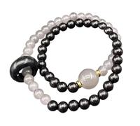 NVOQILIN Cuenta de madera budista suave, diseño de doble bucle, cómodo accesorio espiritual para actividades de alivio del estrés, joyería de madera natural libre de alergias, talla única, como se