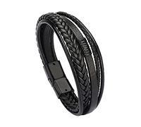 NVOQILIN Cuerda de cuero de moda tejida a mano para hombre, estilo étnico, joyería para mujer, hecha a mano, regalos de amistad, pulseras envolventes para mujer, talla única, como se describe