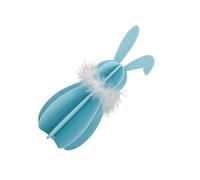 NVOQILIN Decoración de conejitos de Pascua 3D, juego de madera de conejitos de Pascua sin terminar, rodajas de conejos de madera