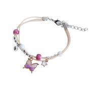 NVOQILIN Diseño de mariposa inspirado en la naturaleza, construcción ligera, tamaño ajustable, cadena de mano para uso diario elegante ligero, talla única, como se describe