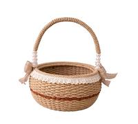 NVOQILIN Earth Conscious - Cesta de almacenamiento tejida con cordón de algodón, excelente para organizar y cenar al aire libre, 55,8 cm de ancho