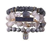 NVOQILIN Elegante accesorio hecho a mano con textura de piedra, joyería de muñeca adecuada para mejorar la fuerza de voluntad, festivales, accesorios de playa, talla única, como se describe