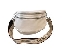 NVOQILIN Elegante bolso de hombro con correa ancha para mujer, casual, cruzado, con gran capacidad, piel sintética, bolso de mano para mujer, White, One Size