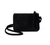 NVOQILIN Elegante funda de leopardo para mujeres y niñas, portátil, de piel sintética, bolso para el cuello con cómodo cordón, estampado de leopardo de moda, Black, Mass Beauty