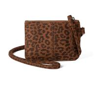NVOQILIN Elegante funda de leopardo para mujeres y niñas, portátil, de piel sintética, bolso para el cuello con cómodo cordón, estampado de leopardo de moda, Estampado de leopardo marrón, Mass Beauty