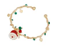 NVOQILIN Elegante pulsera navideña con dije de sombrero de Navidad y detalle de cinta metálica para celebraciones de Año Nuevo, dije de Navidad con múltiples colgantes, talla única, como se describe