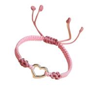 NVOQILIN Elegantes pulseras tejidas para mujer, con diseños de corazón hueco, portátil, para regalos especiales, algodón simple, talla única, como se describe