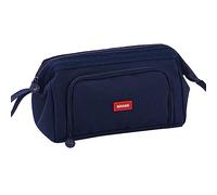 NVOQILIN Estuche de gran capacidad para lápices, artículos de papelería estética, suministros escolares, estuche con cremallera, bolsa de almacenamiento para brochas de maquillaje, Navy