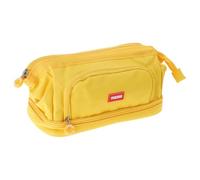 NVOQILIN Estuche de gran capacidad para lápices, artículos de papelería estética, suministros escolares, estuche con cremallera, bolsa de almacenamiento para brochas de maquillaje, Amarillo