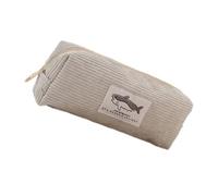 NVOQILIN Estuche estético para bolígrafos, estuche para lápices con diseño de animales, bolsa de maquillaje bordada, estuche para bolígrafos escolares y de oficina, gris claro