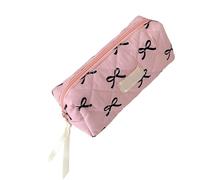 NVOQILIN Estuche multiusos para lápices, gran capacidad, 19 x 8 x 7 cm, bolsa de viaje para bolígrafos, bolsa de maquillaje de viaje para niñas y mujeres, estuche de poliéster, Color negro.