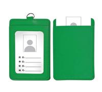 NVOQILIN Funda de piel sintética para tarjetas de autobús, organizador de almacenamiento para tarjetas de identificación, para reuniones de oficina y negocios, para mujeres, Green, Mass Beauty