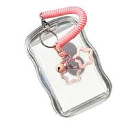 NVOQILIN Funda transparente para tarjetas con cordón de resorte para seguridad, funda de silicona resistente al agua, a