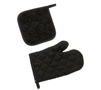 NVOQILIN Guantes de horno y soporte para ollas, guantes antideslizantes para barbacoa, hornear, cocinar, microondas, salvamanteles seguros