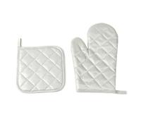 NVOQILIN Guantes de horno y soporte para ollas, guantes antideslizantes para barbacoa, hornear, cocinar, microondas, salvamanteles seguros