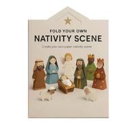 NVOQILIN Herramienta de belén de papel con guía fácil de plegar para crear historias de Navidad para decoración de chimeneas, estantería, papel de exhibición, juego de manualidades de Navidad
