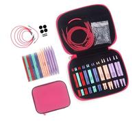 NVOQILIN Juego de 10 pares de agujas circulares intercambiables para tejer suéter, calcetines, ABS, juego de agujas de tejer