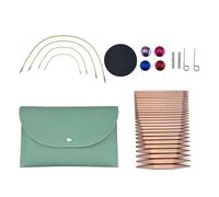 NVOQILIN Juego de 13 pares de agujas de tejer circulares intercambiables de 3 mm a 10 mm para tejer suéter, calcetines, punto de aluminio