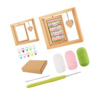 NVOQILIN Juego de ganchillo hecho a mano para adultos con marco de madera, hilo de ganchillo e instrucciones paso a paso (idioma español no garantizado)