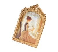 NVOQILIN Marco de fotos de resina envejecida con diseño intrincado para colgar en la pared o en la mesa del hogar