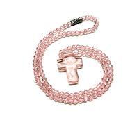 NVOQILIN MEILVMEIJI - Collar de rosario religioso con cuentas de cristal, colgante para mujeres y hombres, suministros de meditación para orar