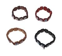 NVOQILIN MEILVMEIJI - Juego de 4 rosarios de madera con cuentas elásticas católicas para hombres y mujeres