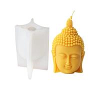 NVOQILIN Molde grande de silicona para velas con cabeza de Budas en 3D, para meditación, manualidades, decoración del hogar