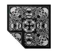 NVOQILIN Pañuelo para la cabeza con estampado de calavera, para uso casual, formal, con bolsillo cuadrado, bandanas vintage, bandana hiphop, baile, deportes al aire libre, pañuelo, Negro, Talla única