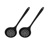 NVOQILIN Paquete de 2 cucharas coladoras de silicona multifuncionales con mango largo para cocinar