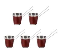NVOQILIN Paquete de 5 vasos de chupito de acero, prácticos vasos de chupito con cadena, 30 ml, capacidad para socializar festivales