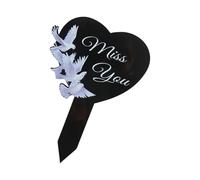 NVOQILIN Placas conmemorativas de corazón grabadas de acrílico para papá y mamá, decoración de tumbas al aire libre, condolencias