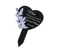 NVOQILIN Placas conmemorativas de corazón grabadas de acrílico para papá y mamá, decoración de tumbas al aire libre, condolencias