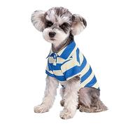 NVOQILIN Polo para perro pequeño, camisa casual de rayas de dos patas, camiseta de disfraz de cachorro, ropa de moda para bichón, FrenchBull, perro, mascota, poloshirt a rayas, ropa de moda para
