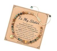 NVOQILIN Pulsera ajustable de piedra natural en forma de corazón, cadena de mano única con cuentas para entusiastas de la moda, talla única, como se describe