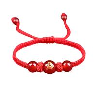 NVOQILIN Pulseras ajustables de cuerda roja con dije de serpiente china, cuerda trenzada adecuada para entusiastas de la moda, cuerda ajustable, talla única, como se describe