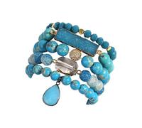 NVOQILIN Pulseras de cuentas ajustables de piedra natural que mejoran la paz y la disciplina para trajes sofisticados y apilables, talla única, como se describe