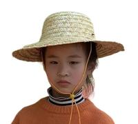 NVOQILIN Sombrero de paja para niñas y niños, unisex, protector solar, transpirable, sombrero de pescador, playa, sombrero Panamá para niños