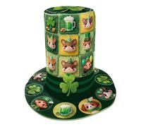 NVOQILIN Sombrero plegable ligero para el día de San Patricio con impresión brillante fácil de transportar para fiestas al aire libre, apto para familias