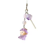 NVOQILIN Soporte para piruletas angélicas que brilla por la noche, accesorio divertido, colgante para bolsos, teléfonos y llavero de piruleta, Morado (, door buckle
